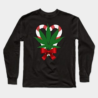 mistlestoned marijuana christmas Long Sleeve T-Shirt